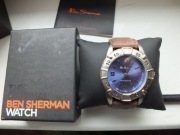 zegarek męski na rękę BEN SHERMAN metal, średnica 4cm, pasek sprawny NOWY