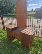 Toaletka drewniana antyk lata 70 nigdy nie używana z lustrem