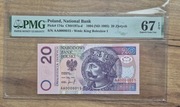 1994 20 zł AA niski nr 8015 PMG67 taka cena do 18.01