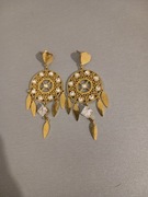 KOLCZYKI ŁAPACZ SNÓW z cyrkoniami złote stal +GRAT