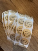 Naklejki Handmade with love małe 50 szt./ kraft