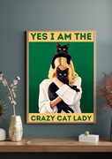 Plakat Koty Kobieta Crazy Cat Lady 30x40cm  