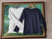 2 sztuki bluzka top koszulka t-shirt białą granatowa  koszula