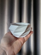 Geometryczna organiczna biała doniczka