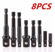 Zestaw adapterów nasadek udarowych 1/4 hex 6.25 mm 1/4 3/8 12 cala 8szt
