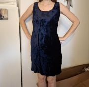 Blue velvet dress - Italian fashion