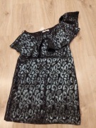 Sukienka mango mini elegencka z falbanką krótka 