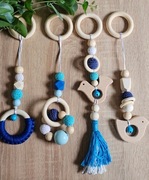 Zawieszki sensoryczne do pałąka / maty - drewniane | Montessori