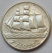 2 złote Żaglowiec 1936 piękna