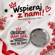 Przypinka 58mm CANCER FIGHTERS JR Diss na raka. Wspierasz walkę z rakiem