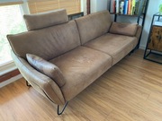 Sofa ROM Montego modern loft design z pufa - prawdziwa skóra