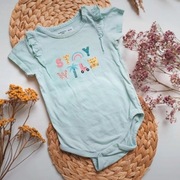 Body krótki rękaw falbanka stay Wild 86 zielone jasno