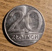 Moneta 20zl z roku 1990. Destrukt rant gładki 