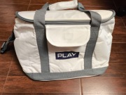 Torba, nowa (chyba termiczna) na biało-szaro-fioletowa z logo Play 40x25x36