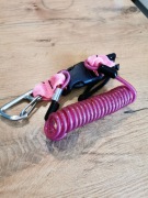 Retraktor nurkowy spirala + karabińczyk - różowy? fuksja?