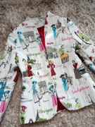 Marynarka żakiet narzutka we wzory w gazetę miasta