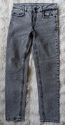 Spodnie jeansowe czarne wytarte / szare Zara r. 140 stan idealny 