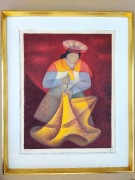 Louis Toffoli - Kobieta szyjąca - duża oryginalna litografia