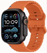 Pasek silikonowy Apple Watch 42 44 45 46 49mm Ultra pomarańczowy