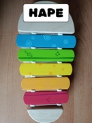 Tęczowy Ksylofon Hape Kolorowe Drewniane Cymbałki