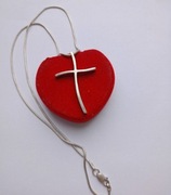 Łańcuszek+krzyżyk krótki SREBRO 