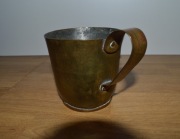 przedwojenny kubek cyna mosiądz