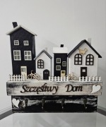 Ręcznie wykonane drewniane domki / Wieszak –idealny prezent po Choinkę