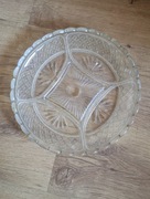 Szklana kryształowa patera  Prl 