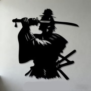 Metalowa dekoracja ścienna SAMURAJ – 40x40 cm – LOFT / MODERN