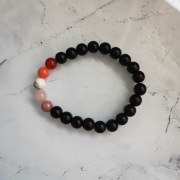 Różowa bransoletka 8 mm agat minerały flaga lesbijka lesbian LGBT lgbtq