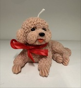 Świeca sojowa wosk figurka psa pudel toy świeczka prezent 