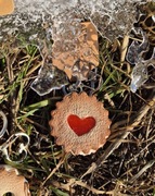 Rękodzieło brelok ciastko serce walentynki ale uroczo z galaretką miniatury