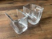 Komplet szklanych wazonów / pojemników dekoracyjnych - solidne, grube szkło