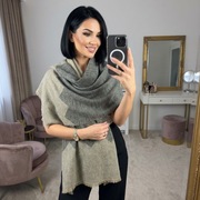 Duży Szal dwustronny zygzak jodełka ZARA akryl 200x50 cm zimowy szal szalik