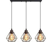 Lampa wisząca potrójna industrialna klatka E27 iDEGU
