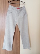 Szerokie Spodnie szerokie len  BANANA SPLIT r. 44