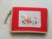 Okładka na książkę/pamiętnik - ręcznie haftowana "kwietna łąka"