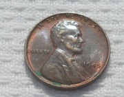 USA Abraham Lincoln Wheat Ears penny 1 cent 1945 Filadelfia Ładny