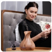 Aromaterapia Dyfuzor Nawilżacz LED Wzór Drewna USB HUSLOG