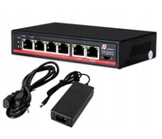 Switch POE GETFORT 4FE x POE + 2FE UPLINK 65W