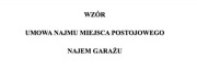 Wzór Umowa Najmu Garażu Miejsca Postojowego