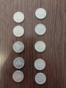 Zestaw monet z PRL 20 gr od 1966 roku.