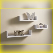 Zestaw 3 eleganckich białych półek-3x półka+GRATIS