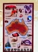 Australia. Serweta lniana, obrus, Tea Towel, makatka