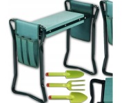 KLĘCZNIK OGRODOWY SKŁADANY TABORET DO OGRODU + AKCESORIA 3W1 DO PLEWIENIA