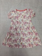 Kremowa kolorowa sukienka w słonie słoniki słoń TU 80 - 86 jak nowa