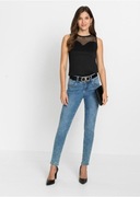 Czarny Top z Ażurowym Dekoltem – Bonprix, Rozmiar 38