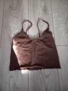 HIT! Crop top brązowy Bershka