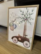 Obrazek autko retro z ramką A3