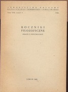 Roczniki Filozoficzne Prace z Psychologii-KUL 1961